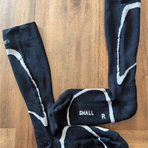 Black Athletic Compression Socks with White Accents - Small